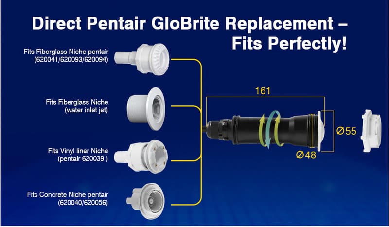 Installing pool light in niche