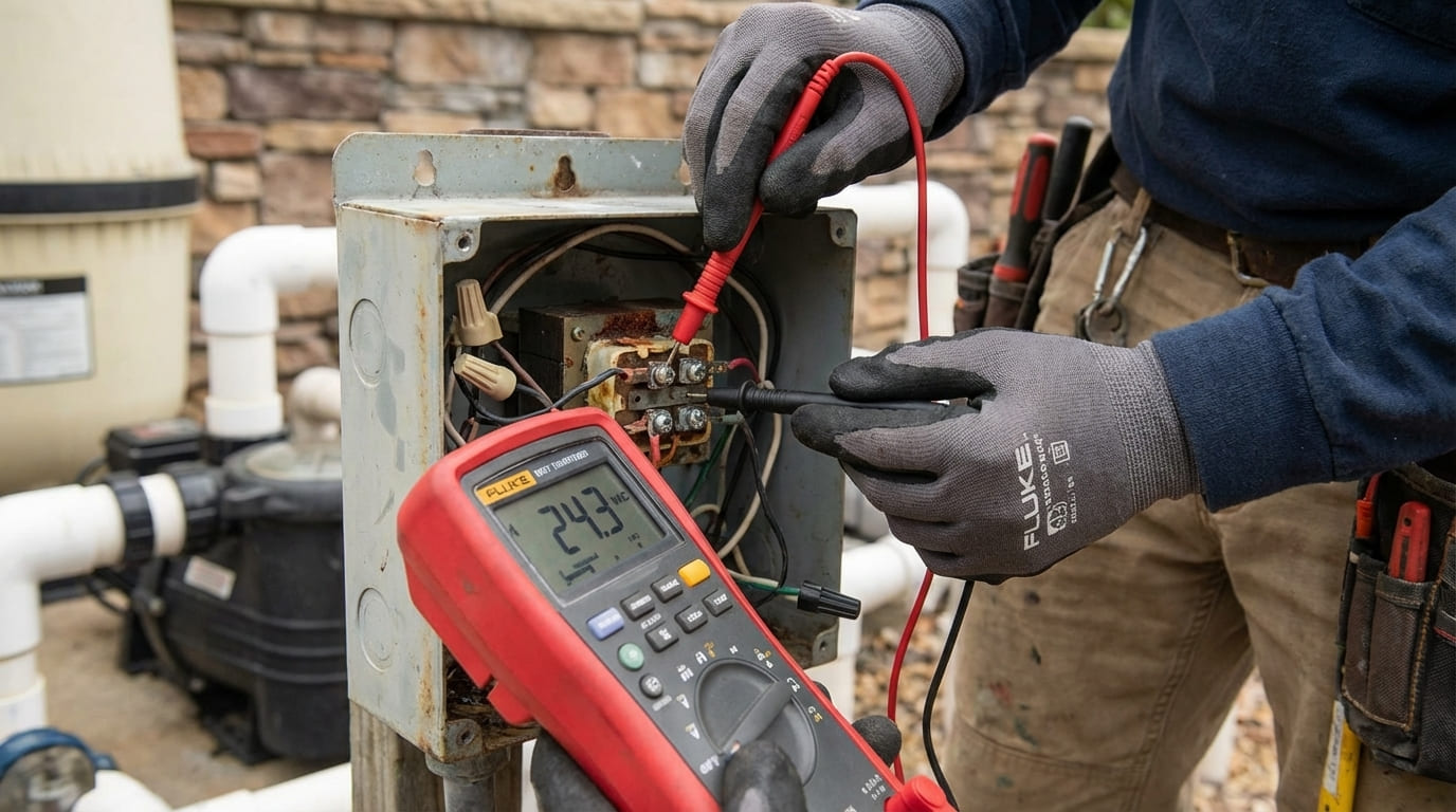 pool light disconnect test GFCI junction box