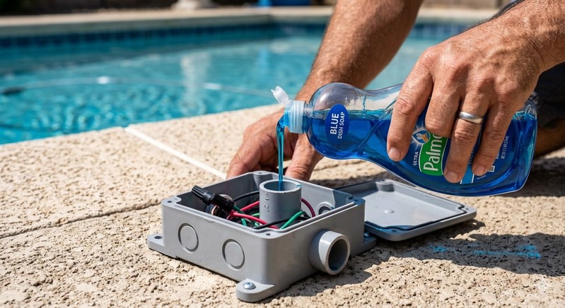 wire pulling lubricant dish soap pool light conduit