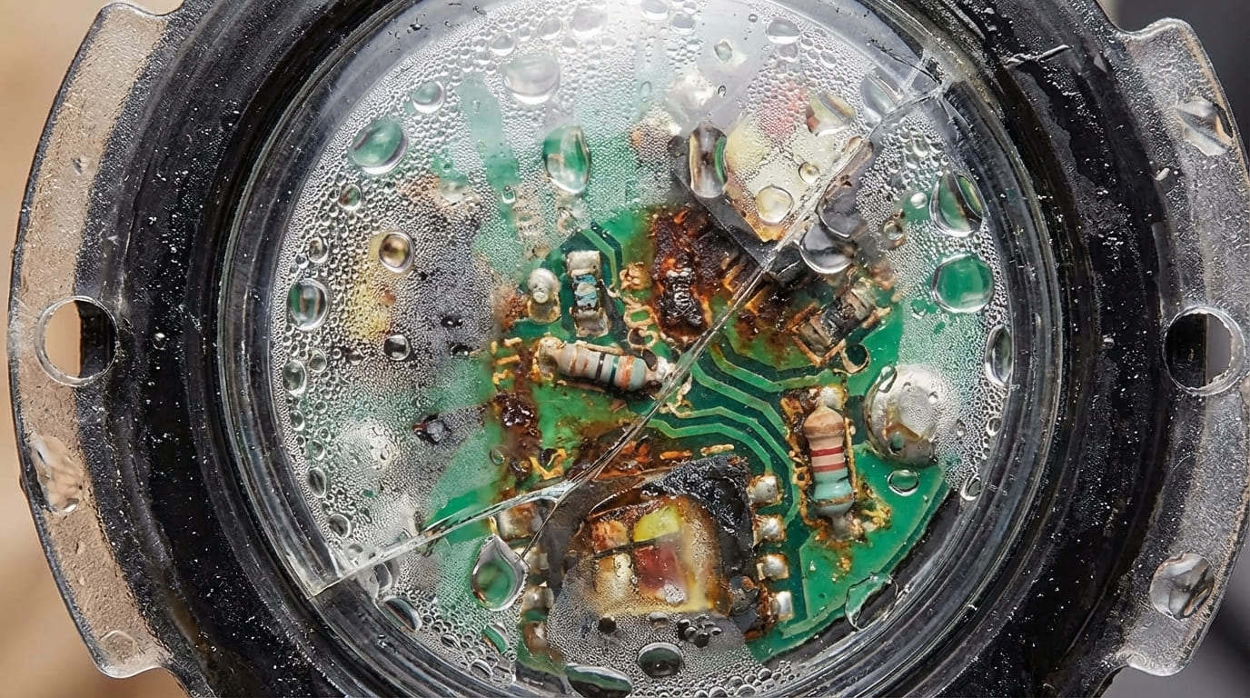 sealed LED pool light GloBrite water damage circuit board corrosion unrepairable