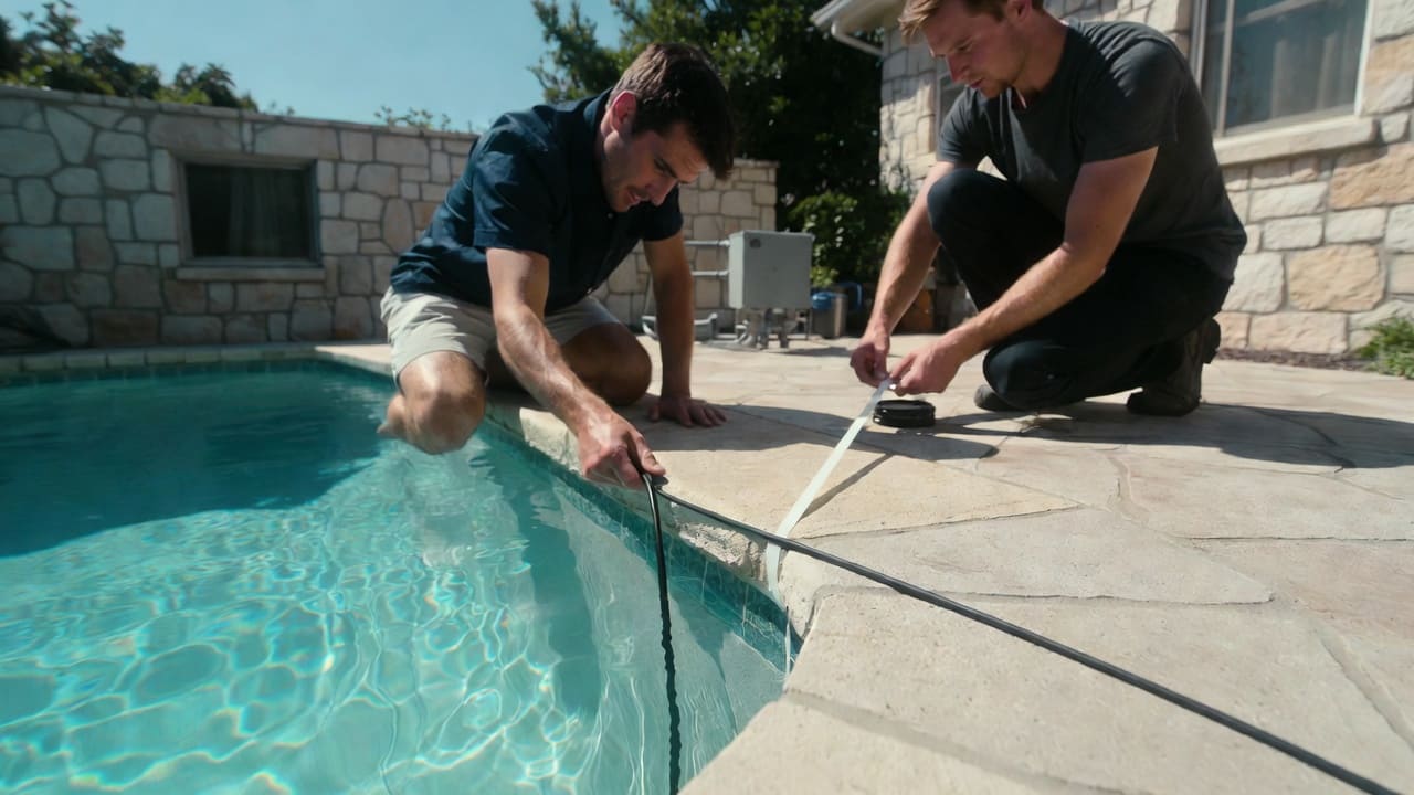 two person pool light cord pull push feed method