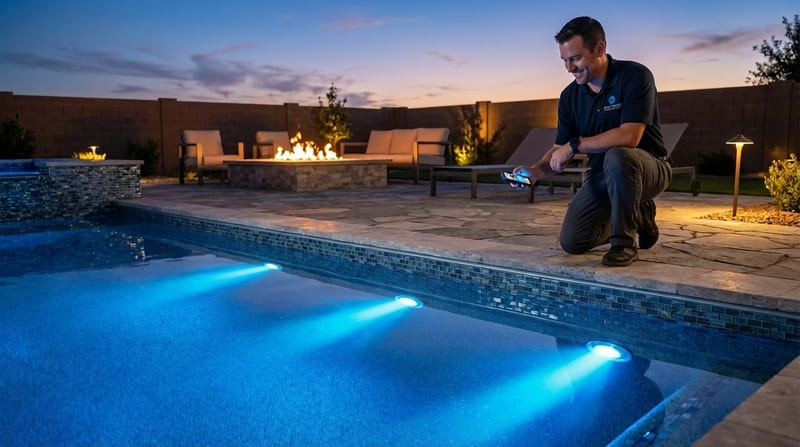 single GloBrite replacement sync with existing Pentair pool lights mixed installation aftermarket