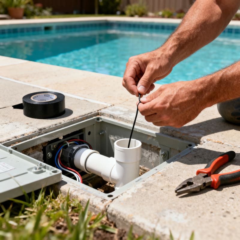 diy-pool-light-wire-splicing