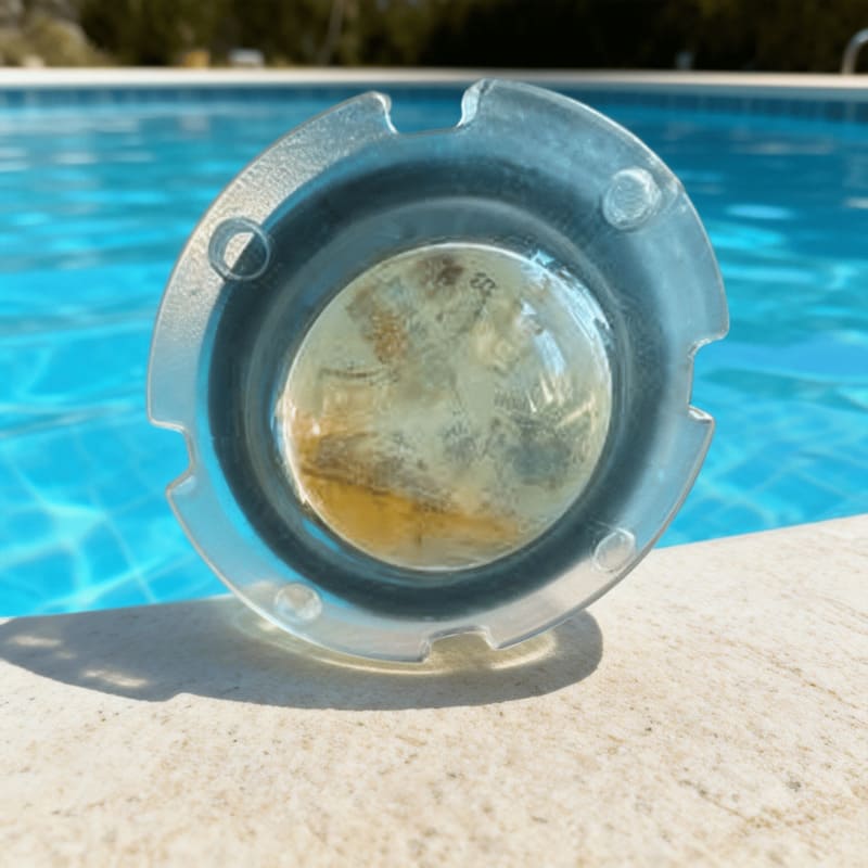 Failed GloBrite pool light with internal moisture