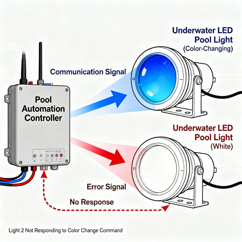 Automation controller relay configuration for pool lights