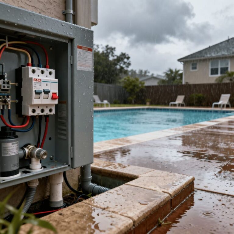 Pool light tripping GFCI breaker after heavy rainfall